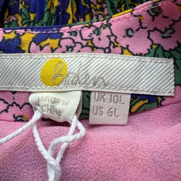 Boden Women's 6L Tall Floral Long-Sleeve Tiered Plisse Skirt Mini Dress - Picture 9 of 16